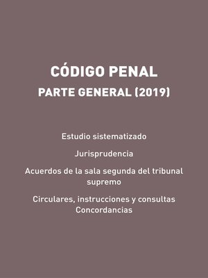 cover image of Código Penal. Parte General (2019)